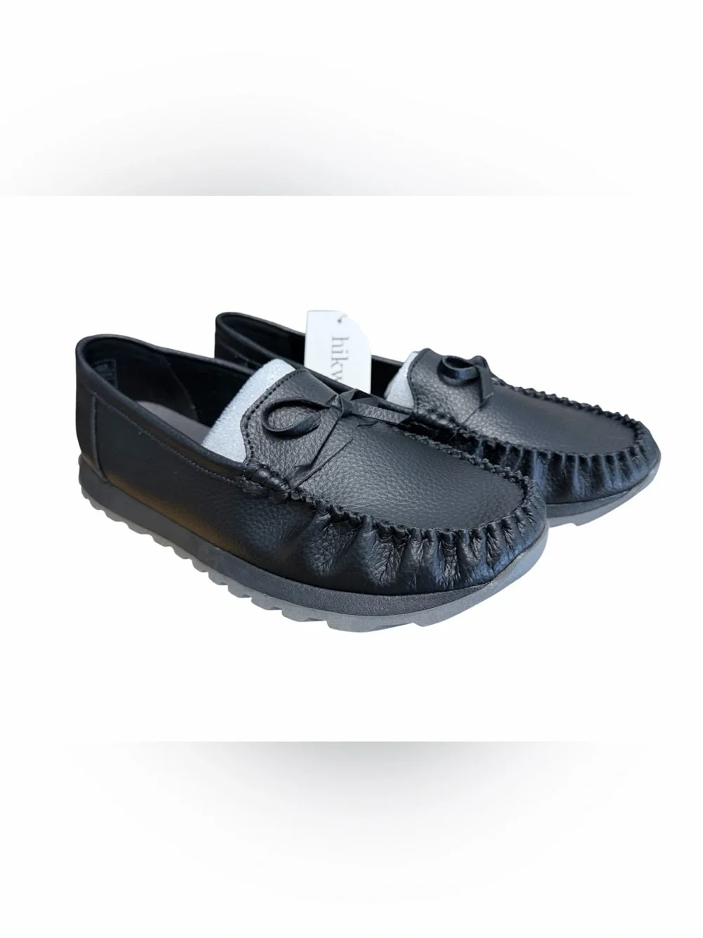 Hikwuz Women’s Black Slip On Loafers W/ Bow Comfort Flats US 10.5 EU 42 New